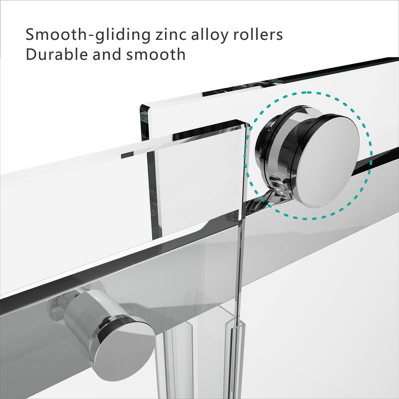 Frameless Glass Shower Door with Chrome Hardware