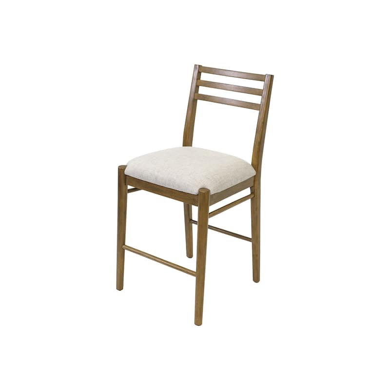 Two Wood Modern Counter Height Kitchen Chairs, Dining Seats, Brown