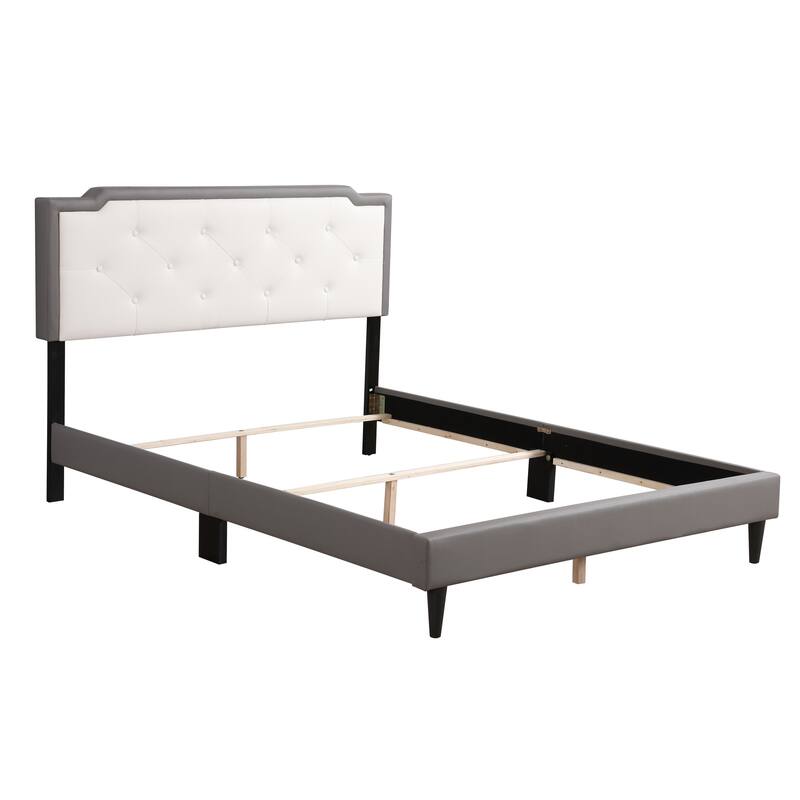 Modern Light Grey Tufted Full Bed with Adjustable Height - Easy Assembly & Spacious Design