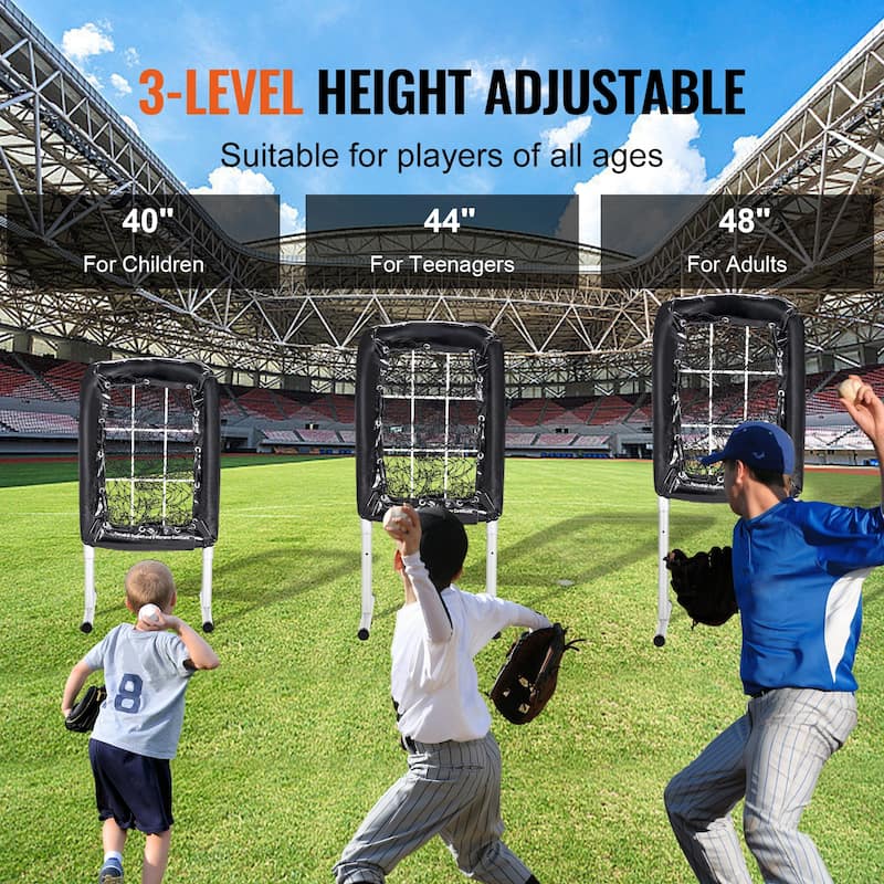 9 Hole Baseball Net, Softball Baseball Training Equipment for Hitting Pitching Practice, Height Adjustable Trainer Aid