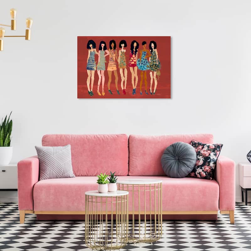 Wynwood Studio Canvas Fashion and Glam Pre-Fall Fashion and Girls Red and Dark Red Glam Wall Art Canvas Print - 24 x 36
