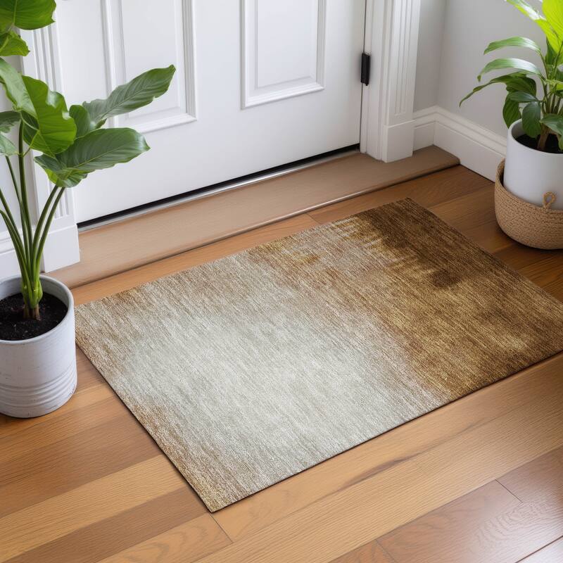 Machine Washable Indoor/ Outdoor Modern Dawn Chantille Rug