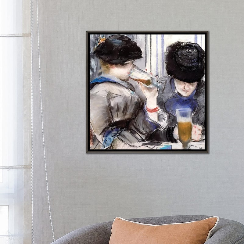 iCanvas "Women Drinking Beer, 1878" by Edouard Manet Framed