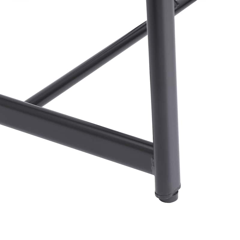 GDFStudio - Axis Modern Wooden Round Seat Counter Height Bar Stool with Adjustable Leg Pads, Metal Frame & Footrest, Set of 3