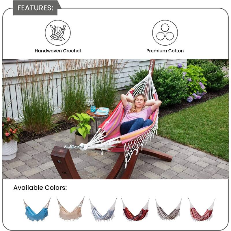 Brazilian Patio Hammock Cotton Outdoor Swing Chair