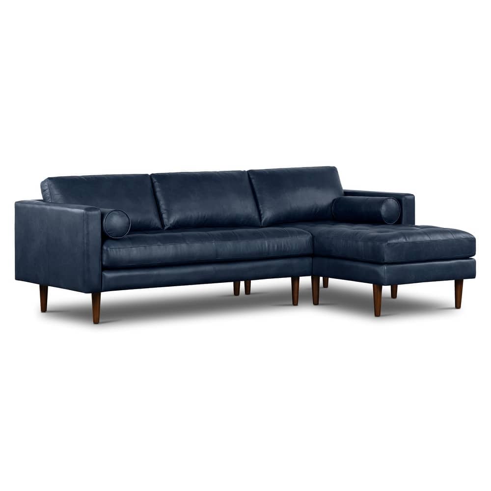 Poly & Bark Napa 104.5" Right-facing Sectional Sofa - Full Grain Genuine Italian Leather