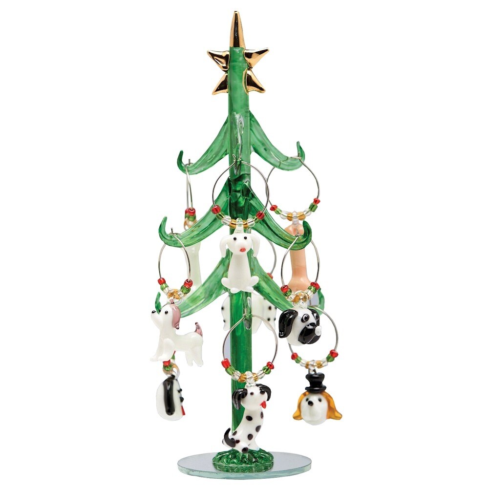 Shop Dog Wine Charms With Display Tree Wine Glass Party