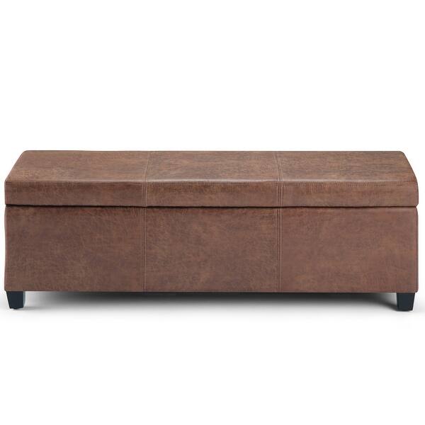 Wyndenhall Franklin 48 Inch Wide Contemporary Rectangle Storage Ottoman On Sale Overstock 6727555