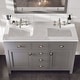 preview thumbnail 2 of 5, Artemis 48" Gray DS Bath Vanity with Carrara Style Man-Made Stone Top - 48