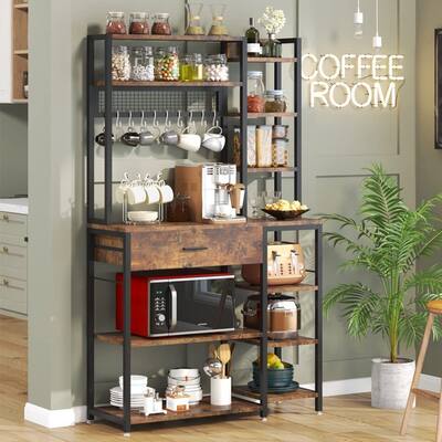 Baker's Rack with Drawer, 70.9 Inches Kitchen Storage Shelf Rack