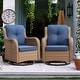 preview thumbnail 23 of 110, Pocassy 3-Piece Outdoor Swivel Bistro Set, Wicker Rocking Chairs