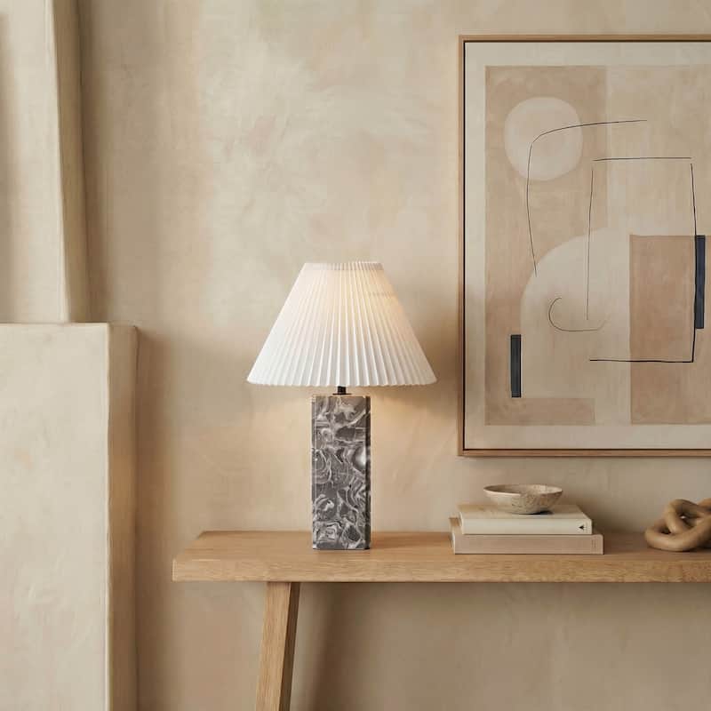 SAFAVIEH Couture Mackenzie Square Marble Table Lamp - 16"W x 16"D x 25"H