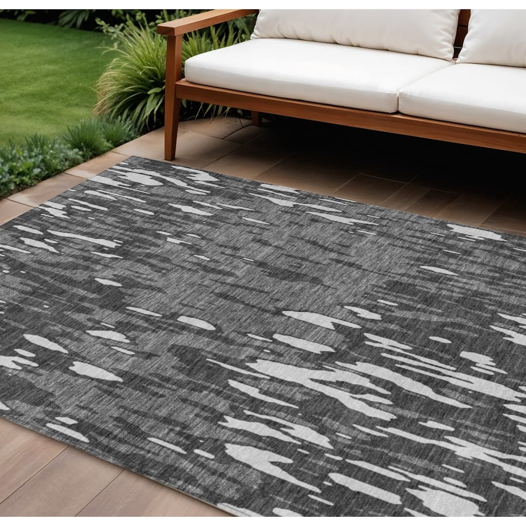 HomeRoots Abstract Transitional Rectangle Outdoor Rug
