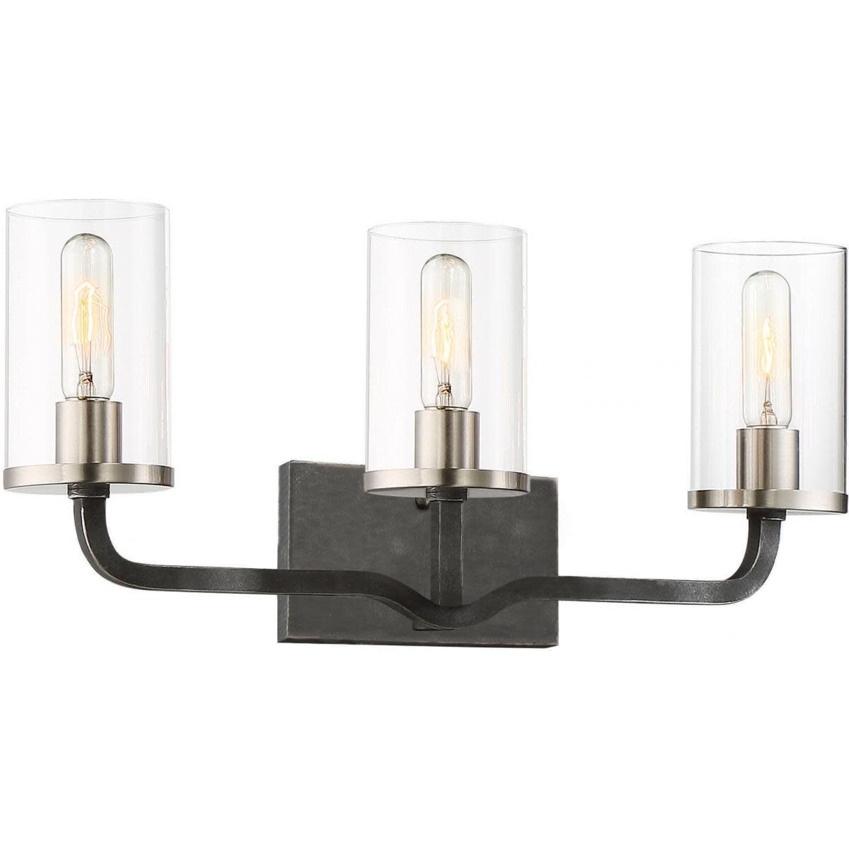 Shop Nuvo Lighting 60 6123 Sherwood 3 Light 24 Wide Bathroom Vanity Light Iron Black Brushed Nickel Accents Overstock 18440291