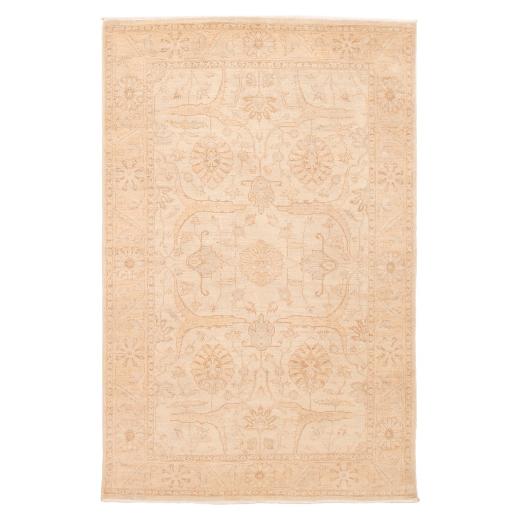 ECARPETGALLERY Hand-knotted Chobi Finest Cream Wool Rug - 5'9 x 9'0