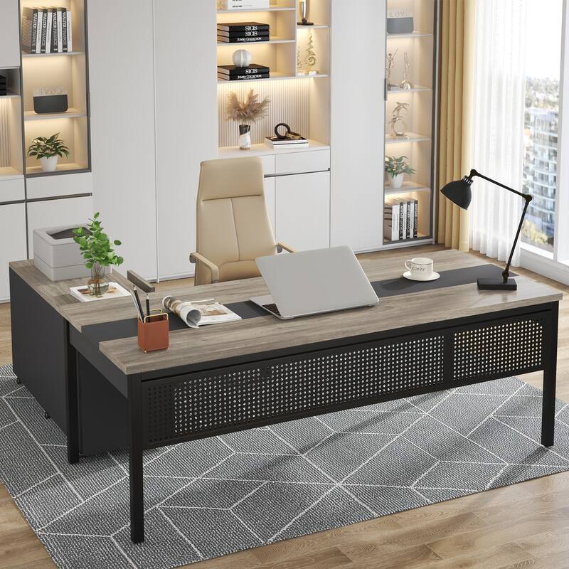 Modern Executive Desk, 70.8'' Computer Desk with 47 inch Lateral File ...