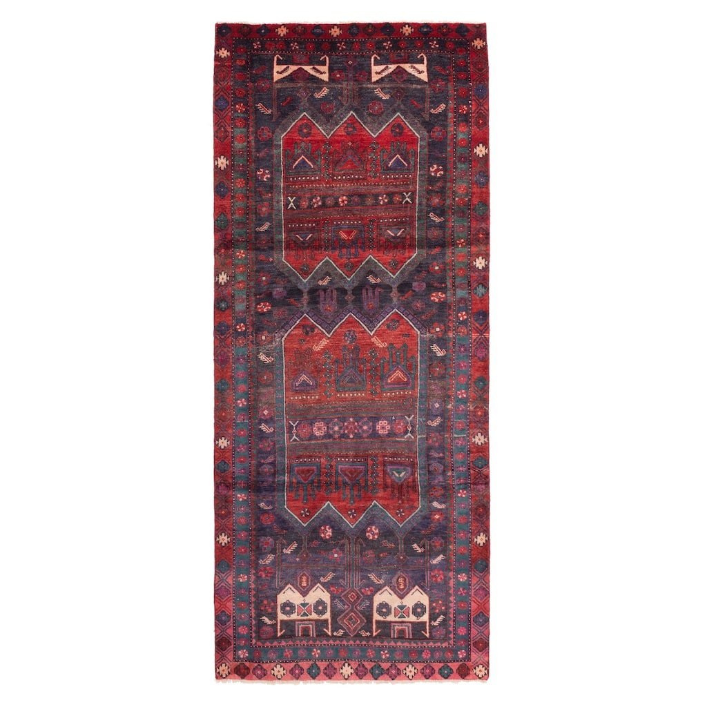 ECARPETGALLERY Hand-knotted Konya Anatolian Dark Navy, Red Wool Rug - 4'0 x 10'0