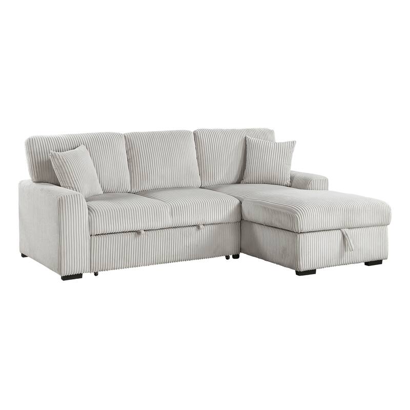 Manche 2-Piece Sectional Sofa with Pull-out Bed and Right Chaise - Gray