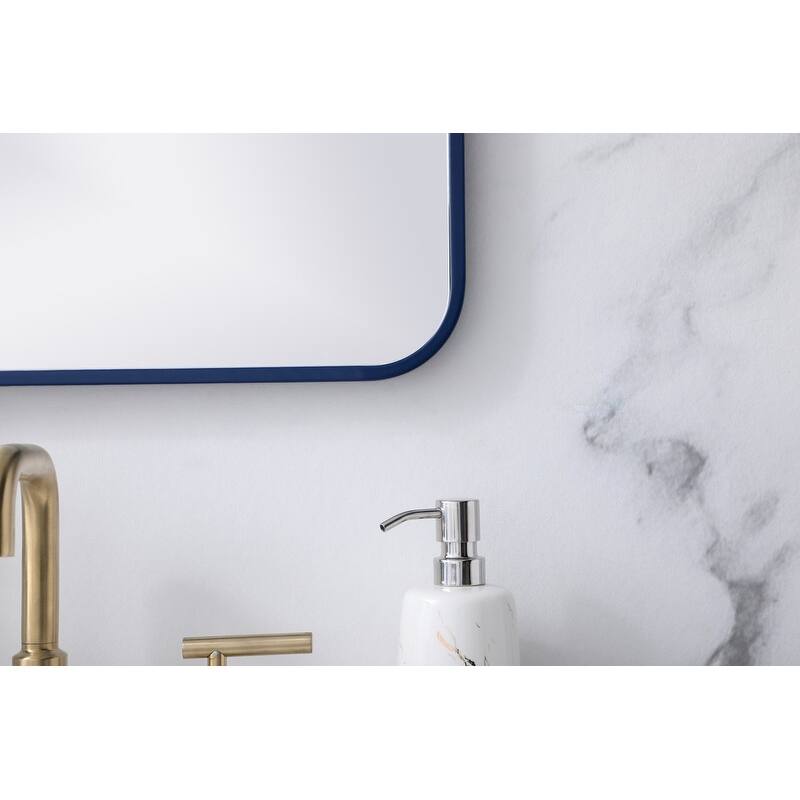 Ezra Soft Corner Metal Rectangular Mirror