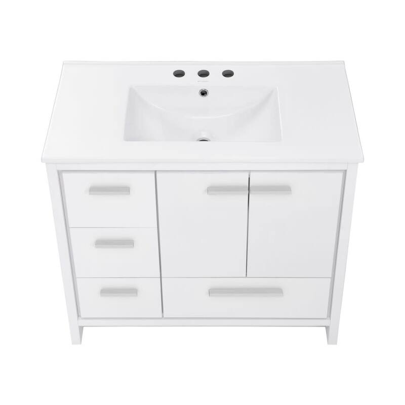 Swiss Madison SM-BV750-3 Virage 37" Free Standing Single Basin Vanity