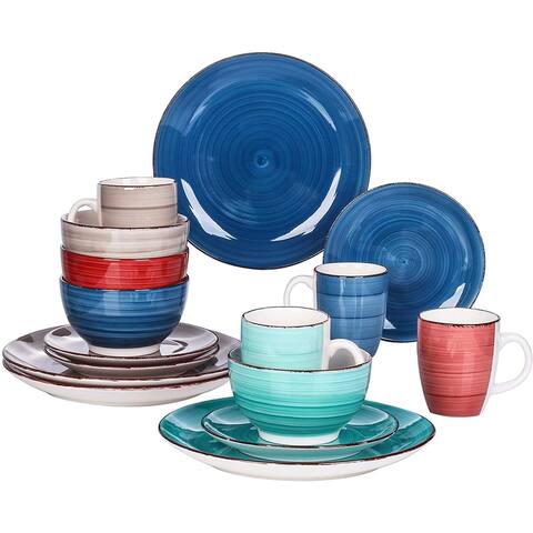 vancasso Bella Dinnerware Set 16 Pieces Porcelain Dinner Set Ceramic Colorful - 8' x 10'