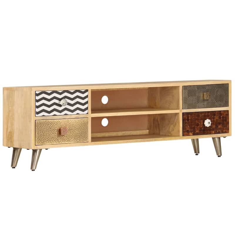 vidaXL TV Stand 47.2"x11.8"x15.7" Solid Wood Mango