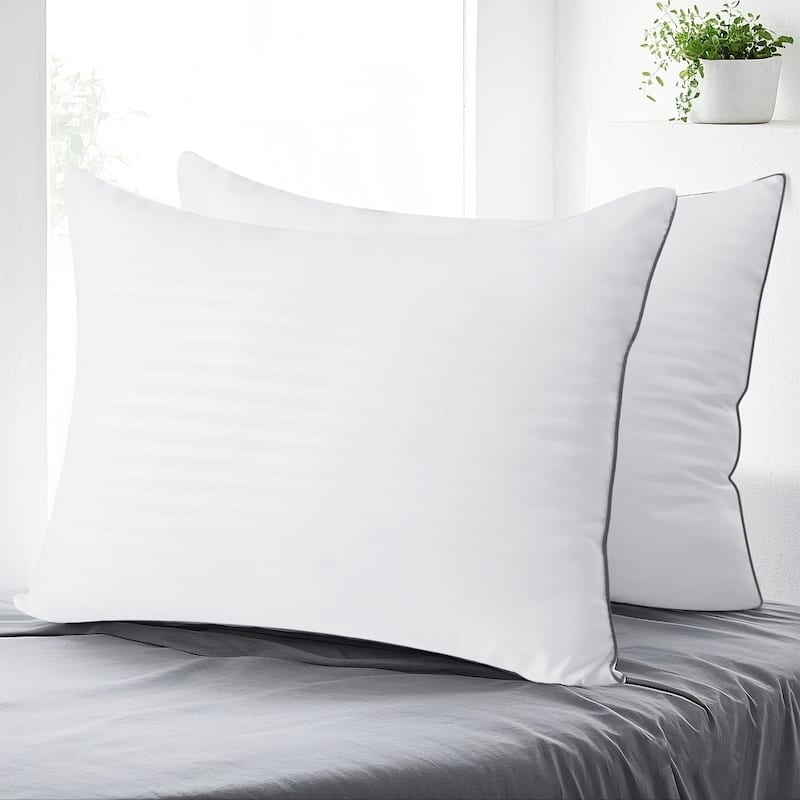 2-Pack Soft Microfiber Bed Pillows, Machine Washable - Standard
