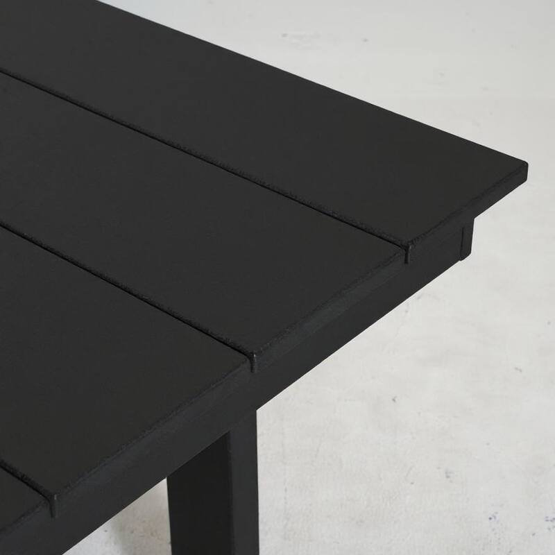 67" HDPE Outdoor Dining & Meeting Table, Weather-Resistant, Seats 6, Space-Saving Chair Slide-In