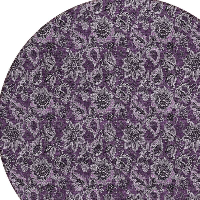 HomeRoots Floral Transitional Rectangle Outdoor Rug