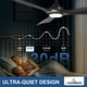 preview thumbnail 3 of 7, 52 in. Black Dimmable Ceiling Fan With Light for Patios, Noiseless Ceiling Fan with Remote APP Control