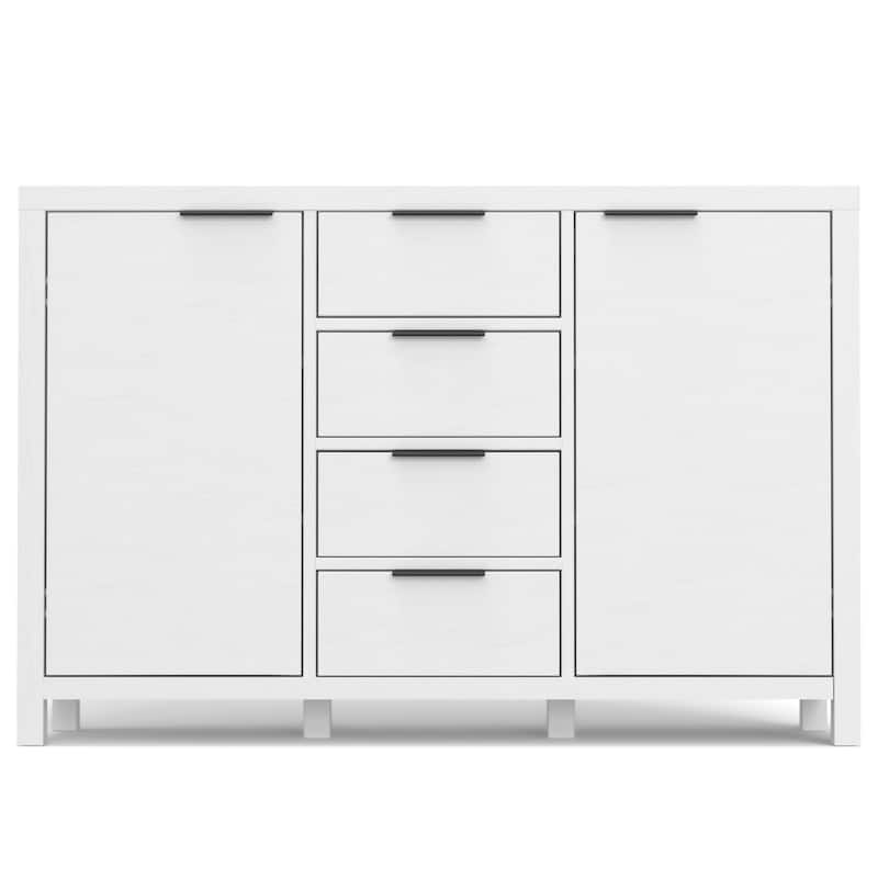 WYNDENHALL Fabian SOLID WOOD 54 inch Wide Contemporary Sideboard Buffet - 18" D x 54" W x 36" H