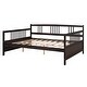 preview thumbnail 7 of 16, Modern Simple Full Size Wood Platform Daybed w/ Solid Wood Slats Support for Bed Room Living Room Space-Saving, Easy Assembly