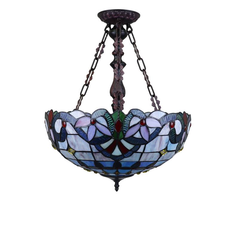 Victorian Design 2-light Dark Bronze Convertible Semi-Flush Mount/ Pendant