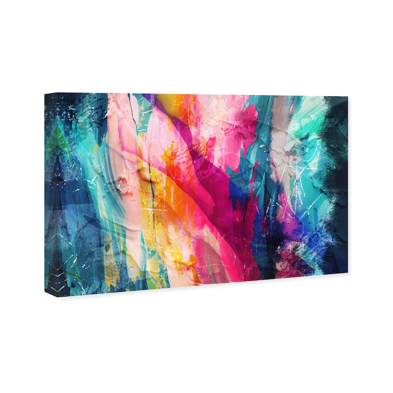 Wynwood Studio Canvas Abstract Brillante Pink and Teal Modern & Contemporary Wall Art Canvas Print