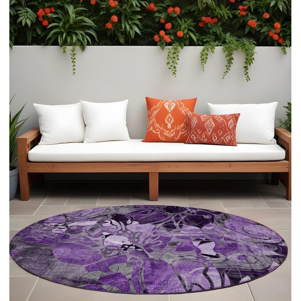 Malu Artistic Abstract Weather Resistant Timeless Fusion Outdoor Rug