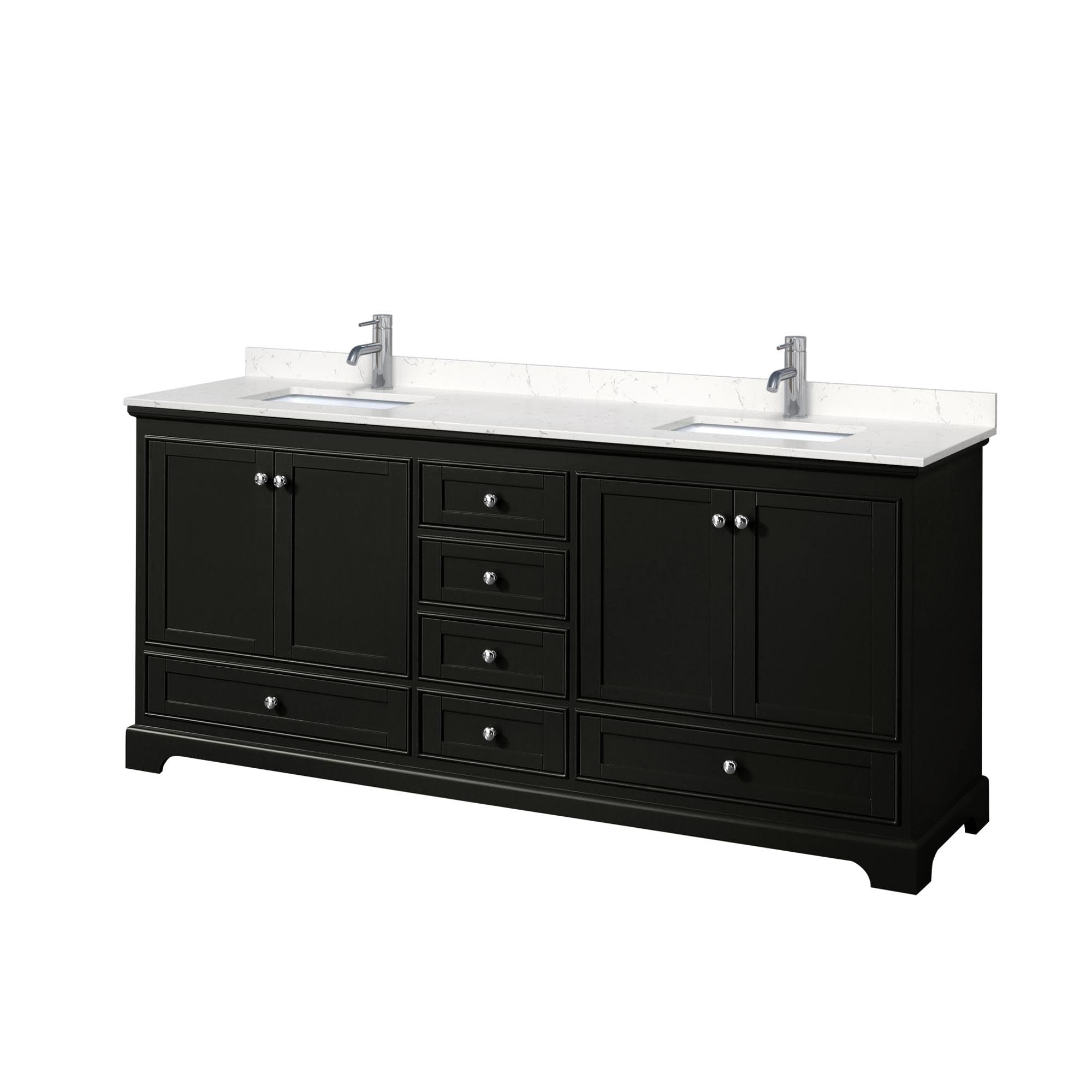 Wyndham Collection Deborah 80" Free Standing Double Basin Vanity Set