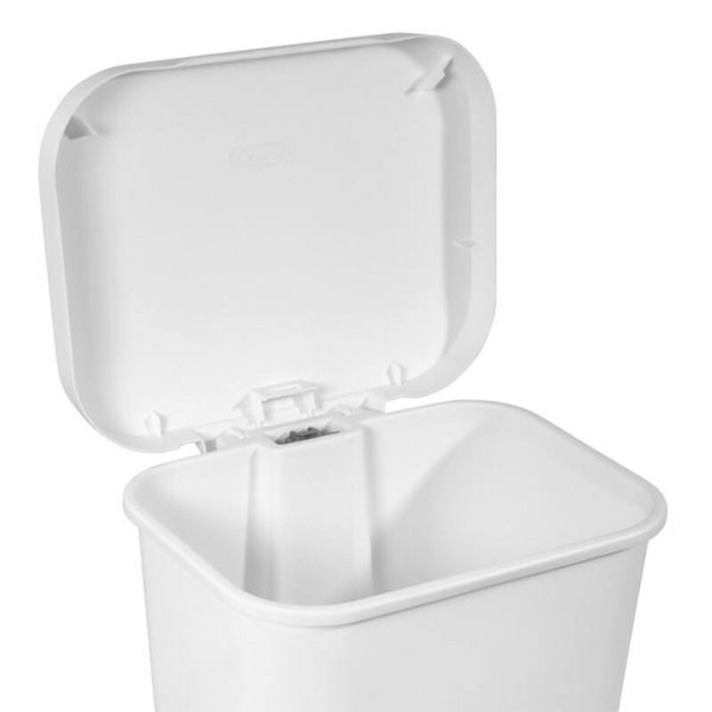 Sterilite 11.9 Gal Rectangle Step On Trash Kitchen Wastebasket, White (4 Pack)
