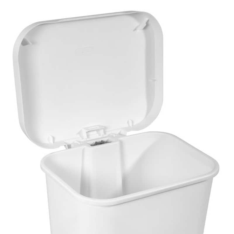 Sterilite 11.9 Gal Rectangle Step On Trash Kitchen Wastebasket, White (4 Pack)