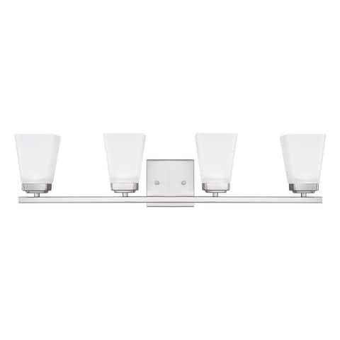Baxley 30-inch 4-light Bath/ Vanity Fixture w/ Soft White Glass