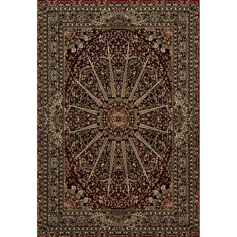 Persian Collection Black Traditional Area Rug - 3'9'' X 5'9'' - Red
