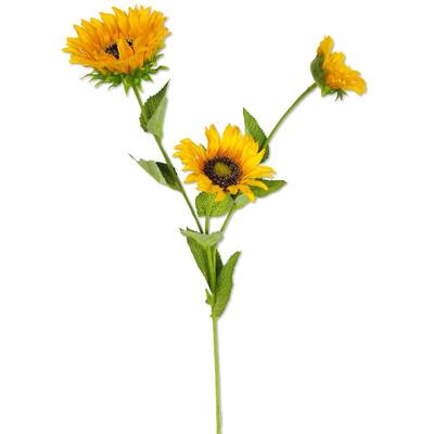 Fortune Silk Sunflower Stem X3 Yellow 26.5" Set of 6 - 26.5