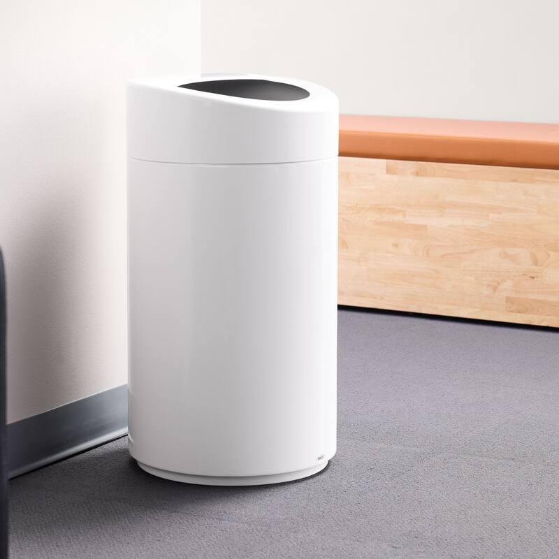 Metal Indoor Trash Can, 14-Gallon Garbage Can, Receptacle