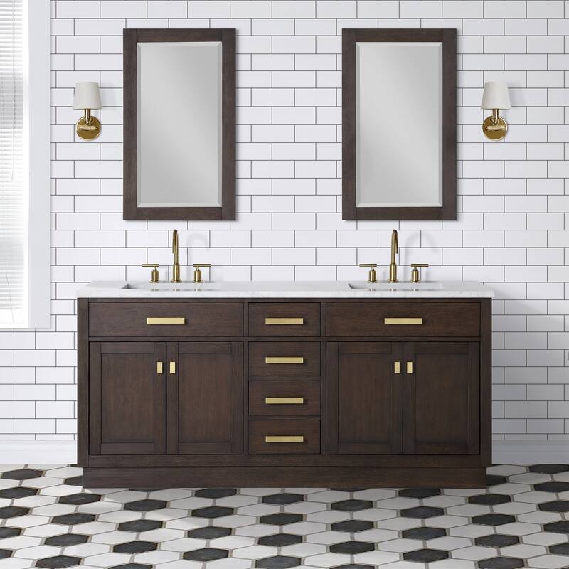 Chestnut 72" Double Bathroom Vanity Vanity Only
