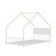 preview thumbnail 21 of 46, House Bed with Roof and Colorful Lights, House-shaped Frame Floor Bed with House Roof Frame, Metal Bed Frame with Slats and Legs