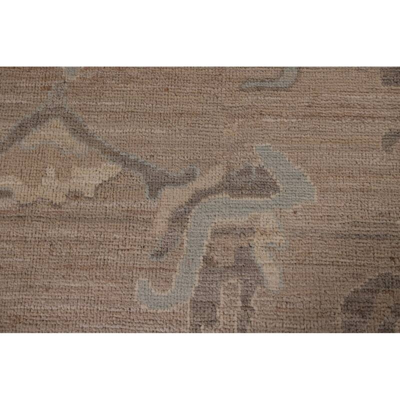 Vegetable Dye Oushak Oriental Area Rug Handmade Floral Wool Carpet - 8'9" x 11'7"