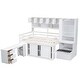 preview thumbnail 8 of 27, Full Size Wooden Loft Bed with Integrated Wardrobe, Under-bed Desk, and Shelves
