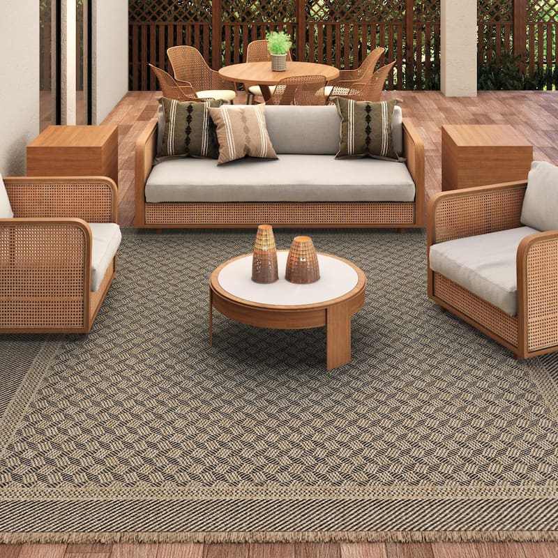 Dream Decor Rugs Triballe Metyr Brown Indoor Outdoor Area Rug