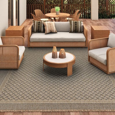 Dream Decor Rugs Triballe Metyr Brown Indoor Outdoor Area Rug