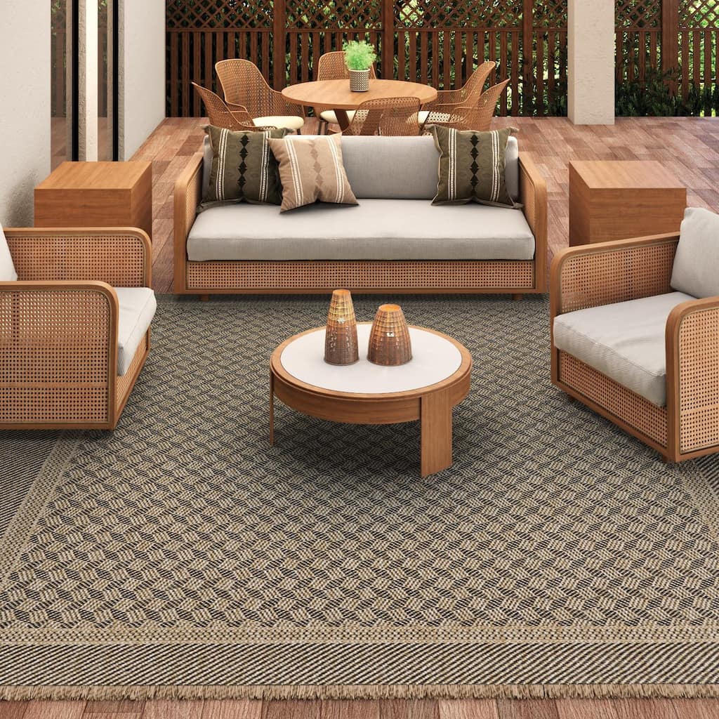 Dream Decor Rugs Triballe Metyr Brown Indoor Outdoor Area Rug