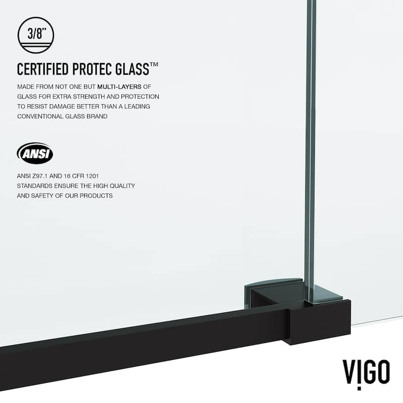 VIGO Elan 56" to 60" W x 66" H Frameless Sliding Tub Door